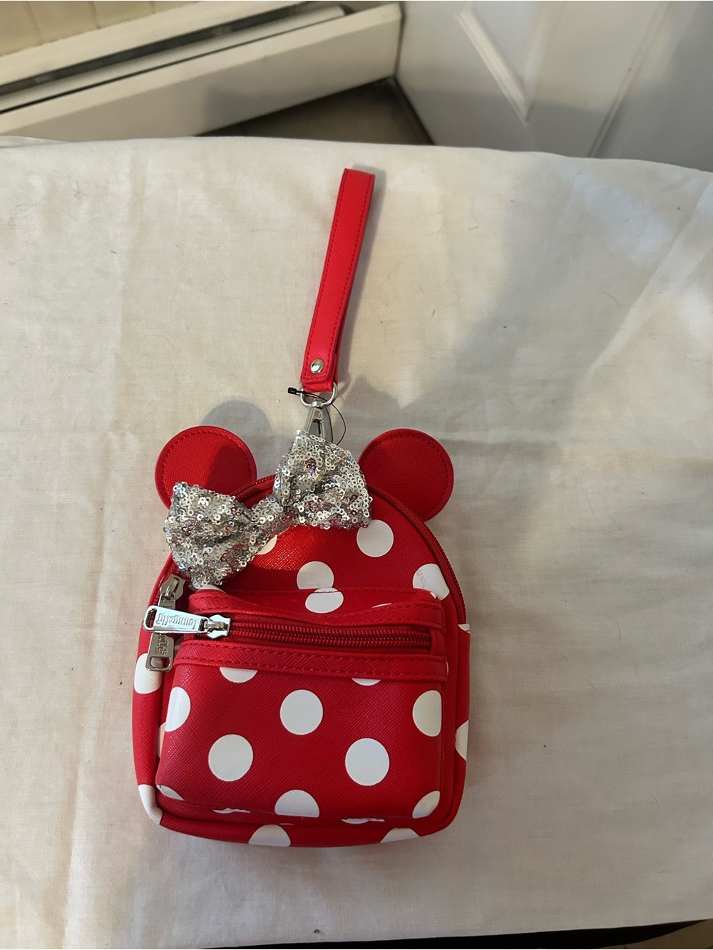 Disney Parks x Loungefly Polka Dot Minnie Mouse Backpack Wristlet/NWOT